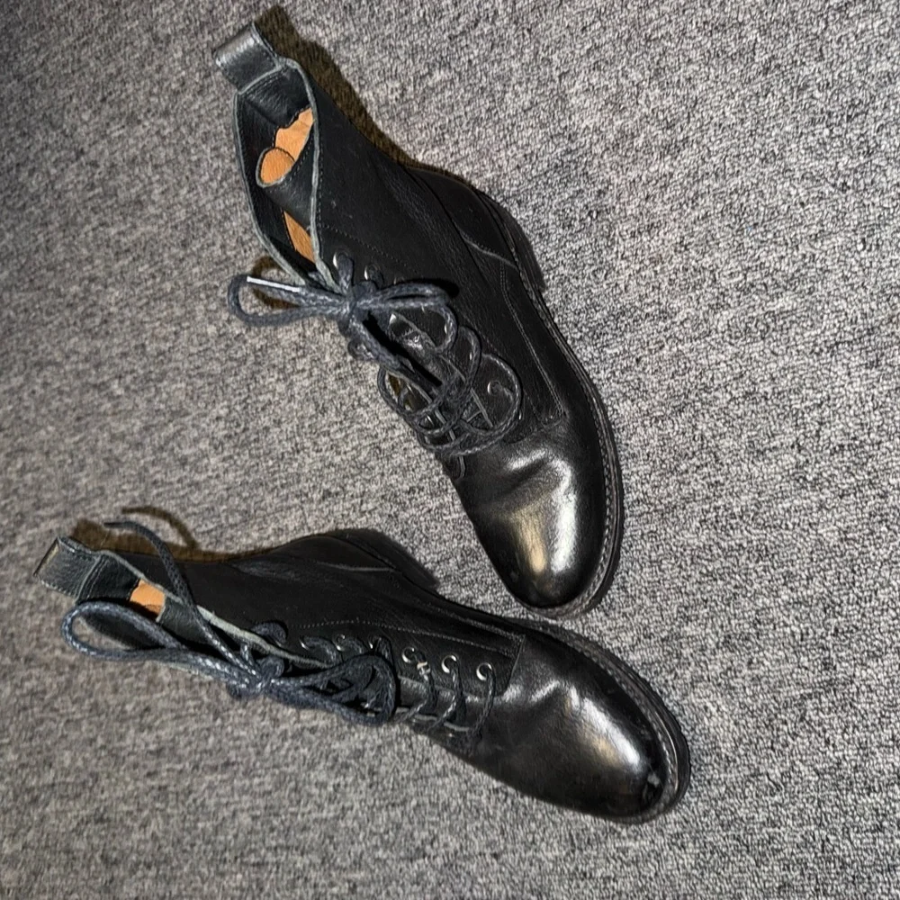 FRYE Veronica Flex Combat In Black Leather - Picture 3 of 7